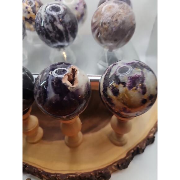 55mm To 65mm Natural Sphalerite Quartz Crystal W/wooden Stand 1 Each - Picture 9 of 12